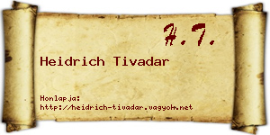 Heidrich Tivadar névjegykártya