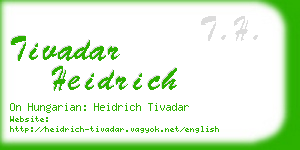 tivadar heidrich business card